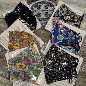 Tory Burch Printed Face Masks (Set of 6 + Pouch) | New in Original Packaging